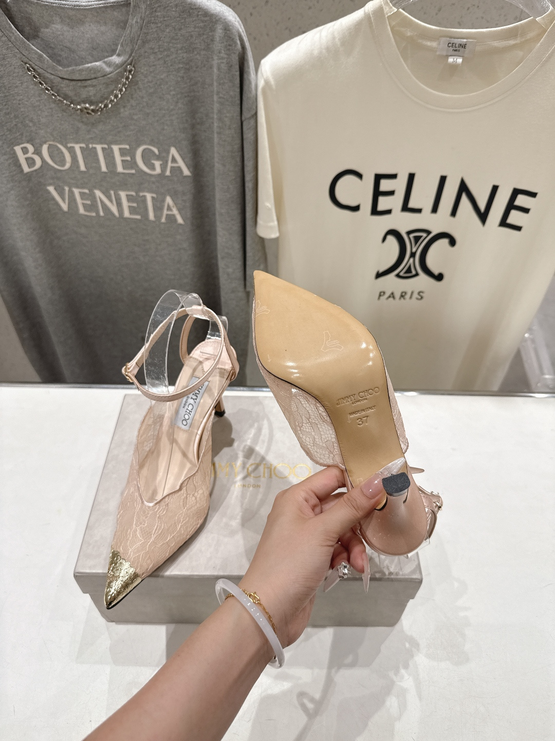 高版本出厂  JIMMY CHOO*｜JC/吉米周2026ss新款尖头蕾丝网纱高跟鞋凉鞋原版套楦，完美的