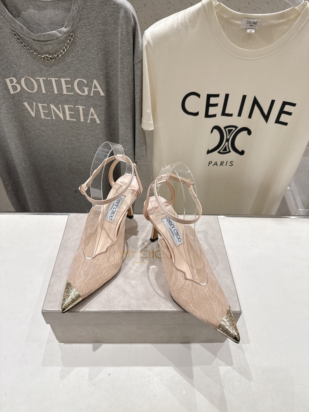 高版本出厂  JIMMY CHOO*｜JC/吉米周2026ss新款尖头蕾丝网纱高跟鞋凉鞋原版套楦，完美的
