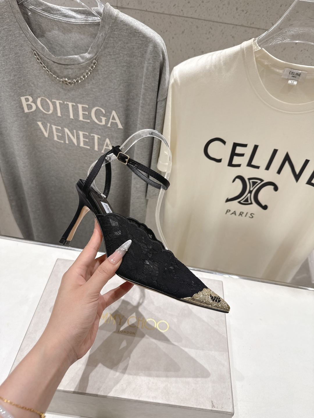 高版本出厂  JIMMY CHOO*｜JC/吉米周2026ss新款尖头蕾丝网纱高跟鞋凉鞋原版套楦，完美的