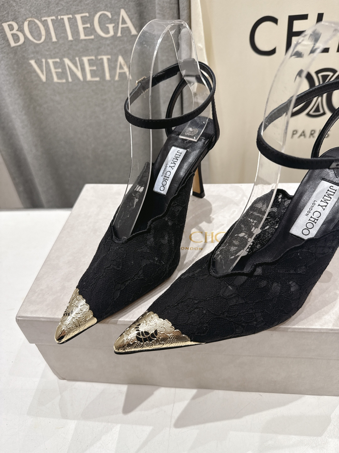高版本出厂  JIMMY CHOO*｜JC/吉米周2026ss新款尖头蕾丝网纱高跟鞋凉鞋原版套楦，完美的