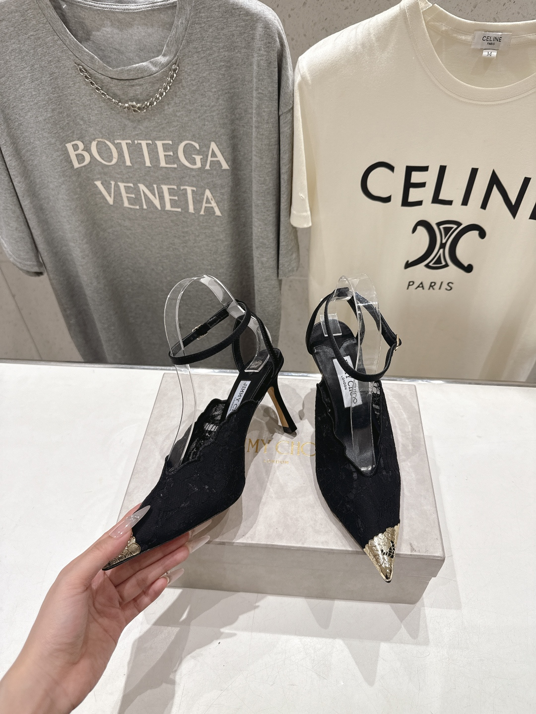 高版本出厂  JIMMY CHOO*｜JC/吉米周2026ss新款尖头蕾丝网纱高跟鞋凉鞋原版套楦，完美的