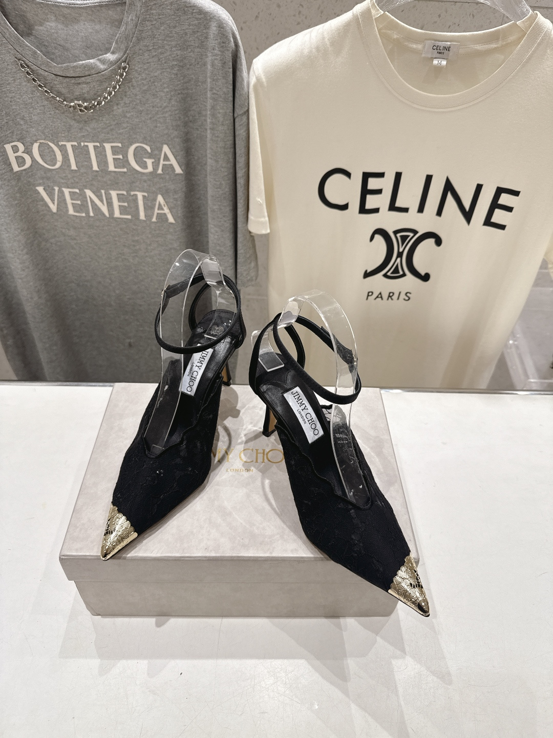 高版本出厂  JIMMY CHOO*｜JC/吉米周2026ss新款尖头蕾丝网纱高跟鞋凉鞋原版套楦，完美的