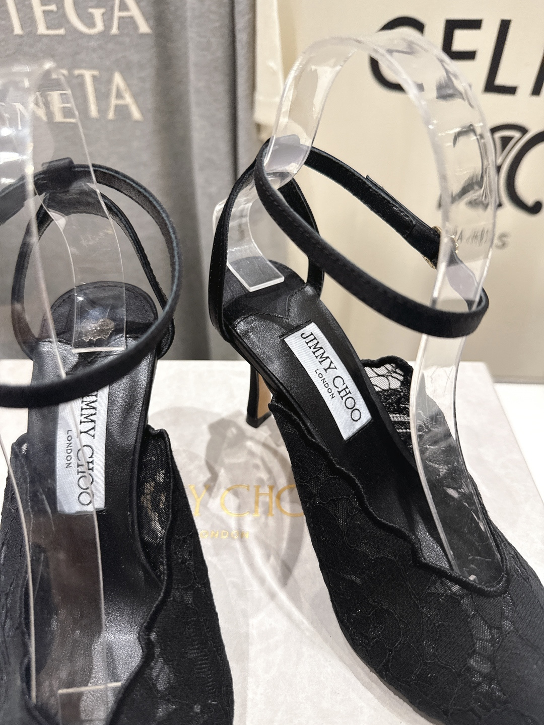 高版本出厂  JIMMY CHOO*｜JC/吉米周2026ss新款尖头蕾丝网纱高跟鞋凉鞋原版套楦，完美的