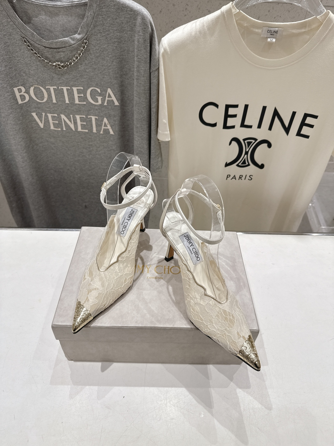 高版本出厂  JIMMY CHOO*｜JC/吉米周2026ss新款尖头蕾丝网纱高跟鞋凉鞋原版套楦，完美的