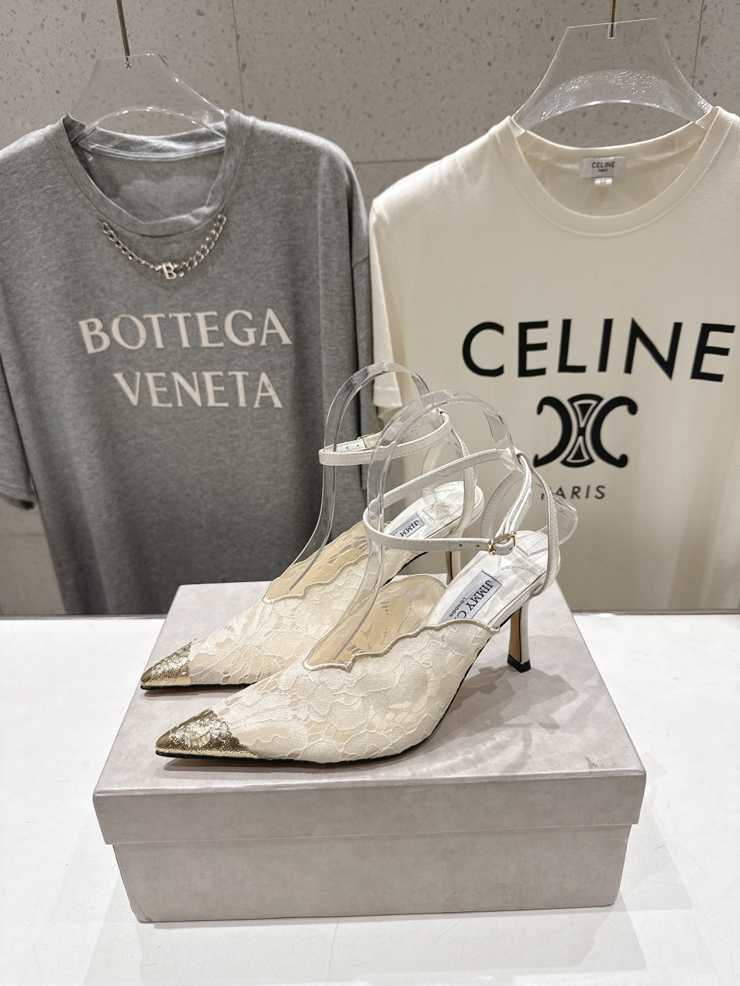 高版本出厂  JIMMY CHOO*｜JC/吉米周2026ss新款尖头蕾丝网纱高跟鞋凉鞋原版套楦，完美的