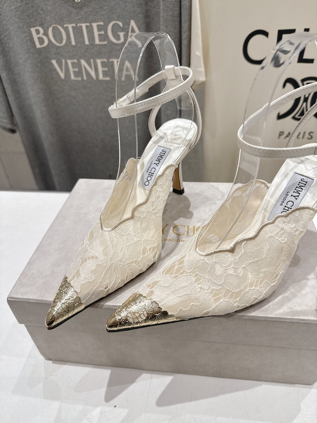 高版本出厂  JIMMY CHOO*｜JC/吉米周2026ss新款尖头蕾丝网纱高跟鞋凉鞋原版套楦，完美的