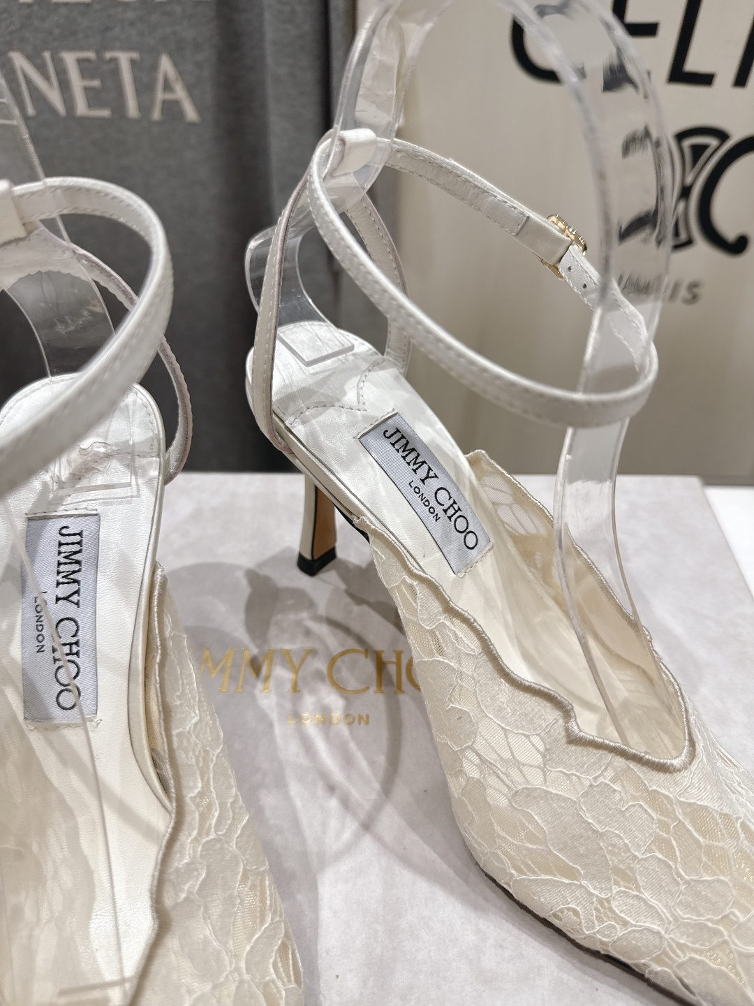高版本出厂  JIMMY CHOO*｜JC/吉米周2026ss新款尖头蕾丝网纱高跟鞋凉鞋原版套楦，完美的