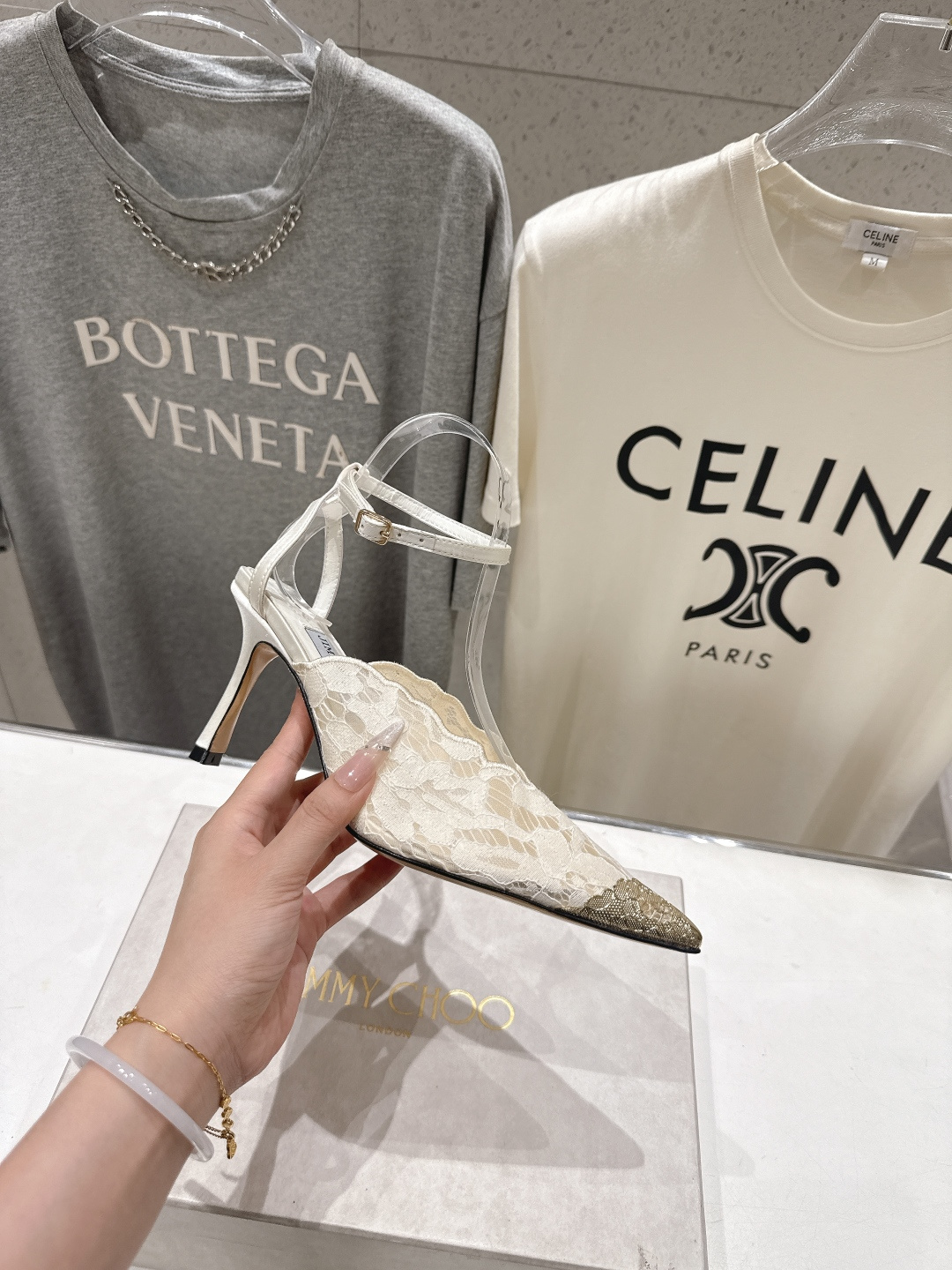 高版本出厂  JIMMY CHOO*｜JC/吉米周2026ss新款尖头蕾丝网纱高跟鞋凉鞋原版套楦，完美的