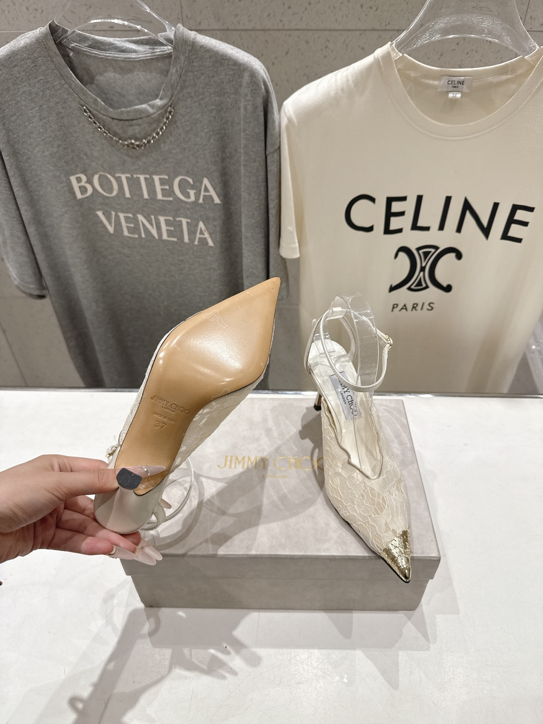 高版本出厂  JIMMY CHOO*｜JC/吉米周2026ss新款尖头蕾丝网纱高跟鞋凉鞋原版套楦，完美的