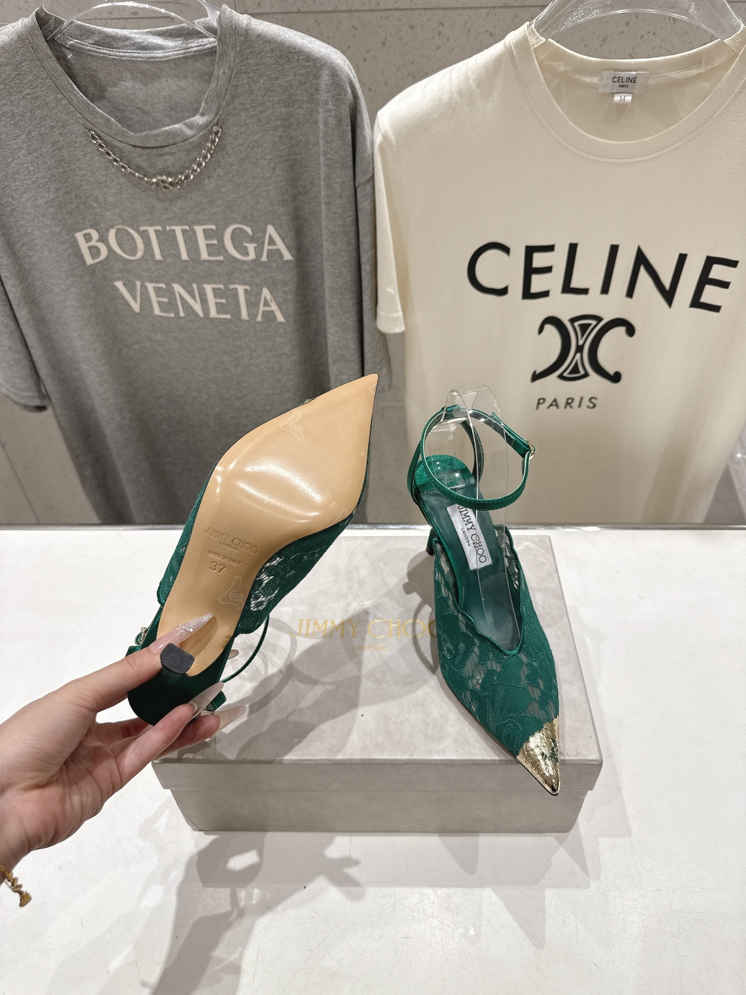 高版本出厂  JIMMY CHOO*｜JC/吉米周2026ss新款尖头蕾丝网纱高跟鞋凉鞋原版套楦，完美的