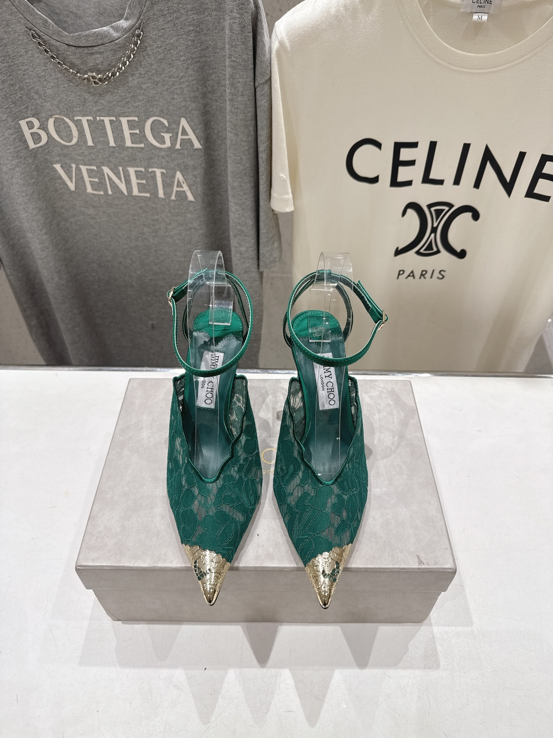 高版本出厂  JIMMY CHOO*｜JC/吉米周2026ss新款尖头蕾丝网纱高跟鞋凉鞋原版套楦，完美的