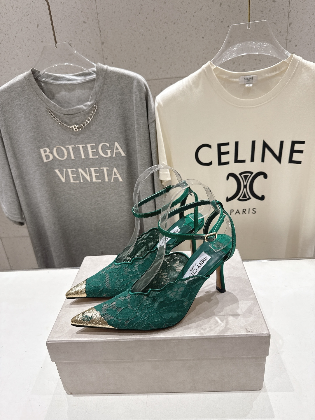 高版本出厂  JIMMY CHOO*｜JC/吉米周2026ss新款尖头蕾丝网纱高跟鞋凉鞋原版套楦，完美的