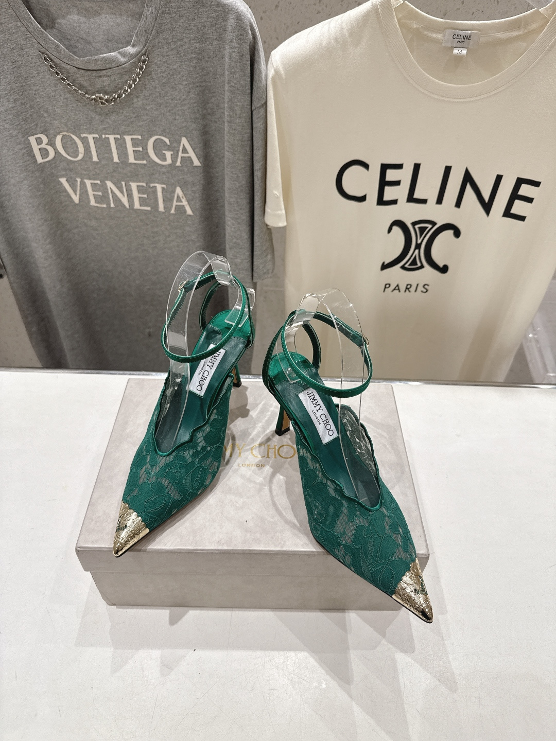 高版本出厂  JIMMY CHOO*｜JC/吉米周2026ss新款尖头蕾丝网纱高跟鞋凉鞋原版套楦，完美的