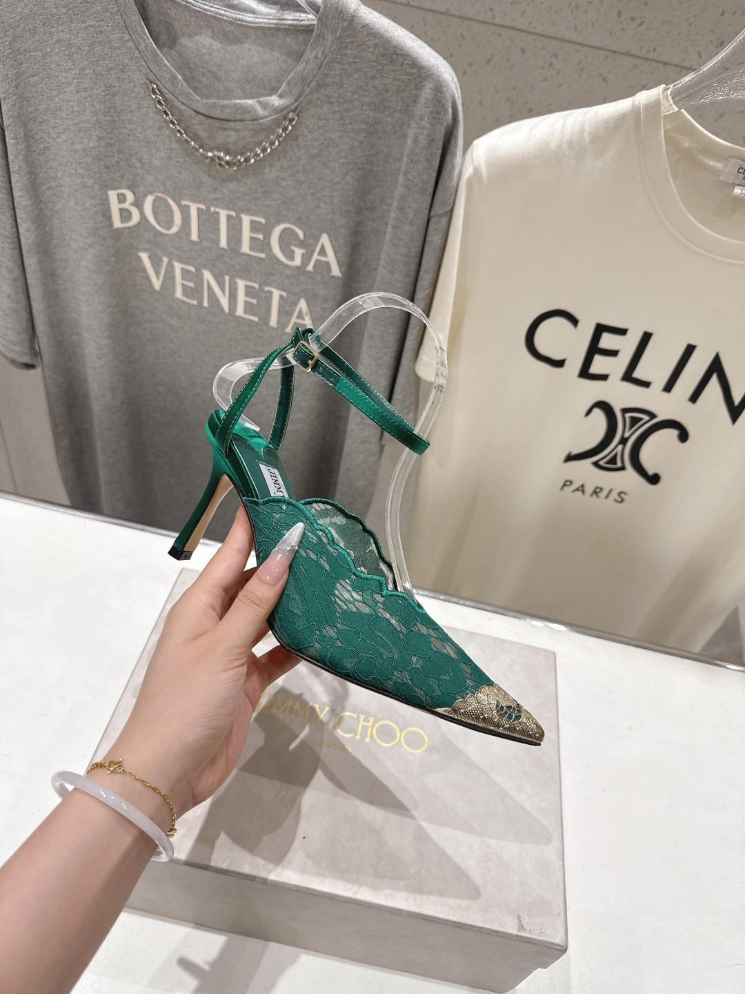 高版本出厂  JIMMY CHOO*｜JC/吉米周2026ss新款尖头蕾丝网纱高跟鞋凉鞋原版套楦，完美的