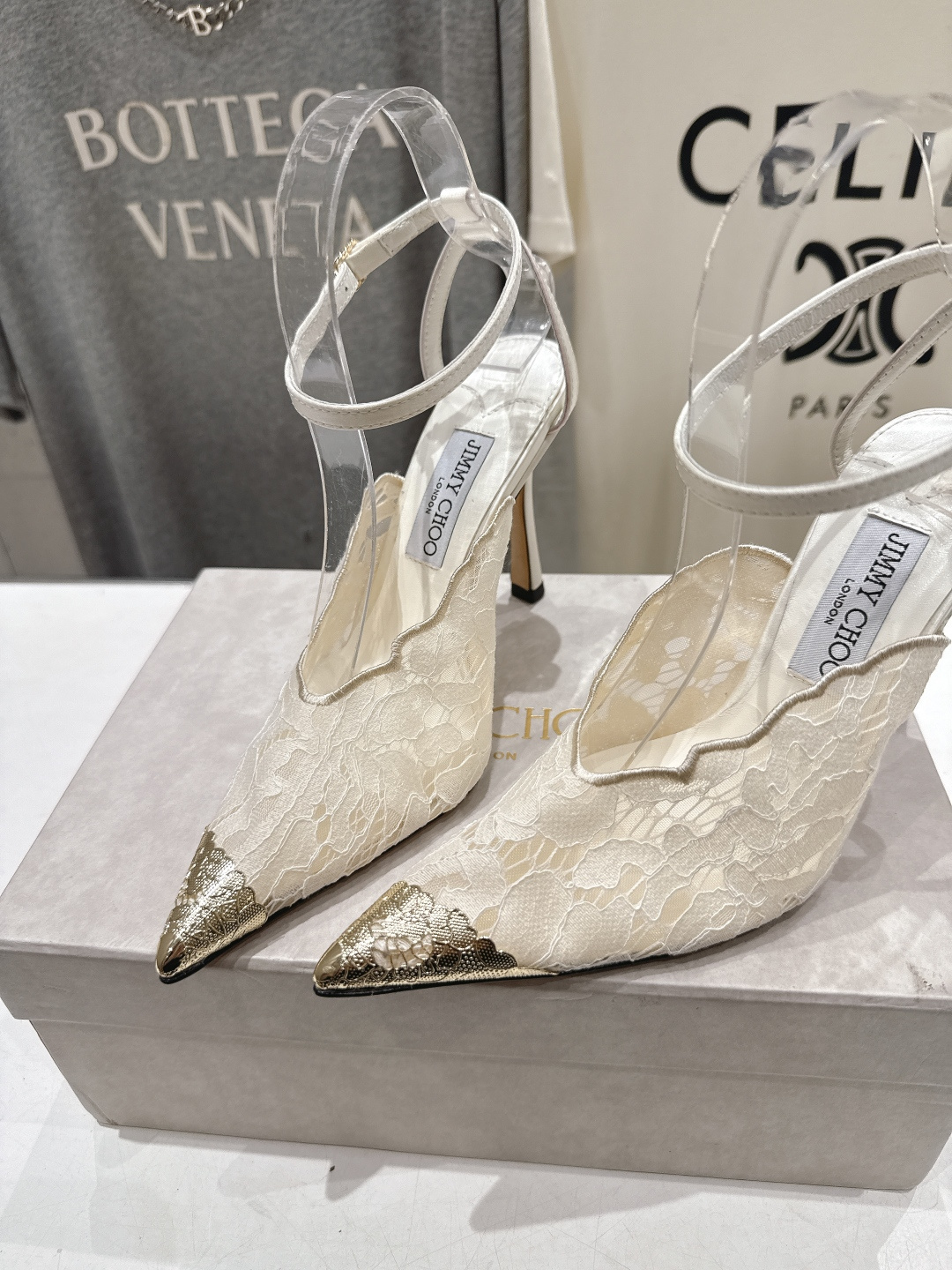高版本出厂  JIMMY CHOO*｜JC/吉米周2026ss新款尖头蕾丝网纱高跟鞋凉鞋原版套楦，完美的