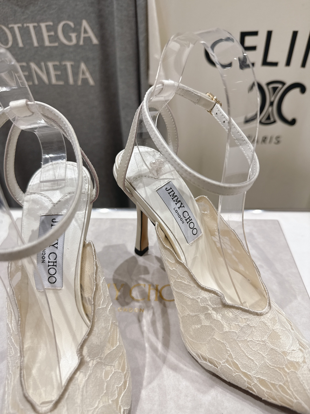 高版本出厂  JIMMY CHOO*｜JC/吉米周2026ss新款尖头蕾丝网纱高跟鞋凉鞋原版套楦，完美的