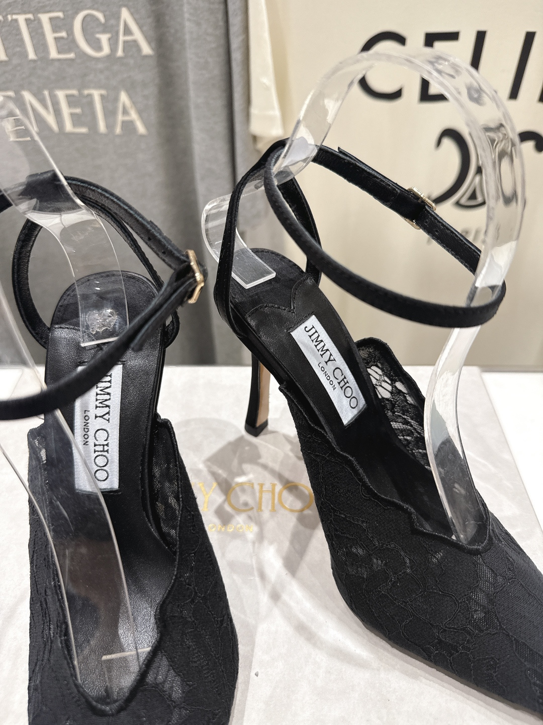 高版本出厂  JIMMY CHOO*｜JC/吉米周2026ss新款尖头蕾丝网纱高跟鞋凉鞋原版套楦，完美的