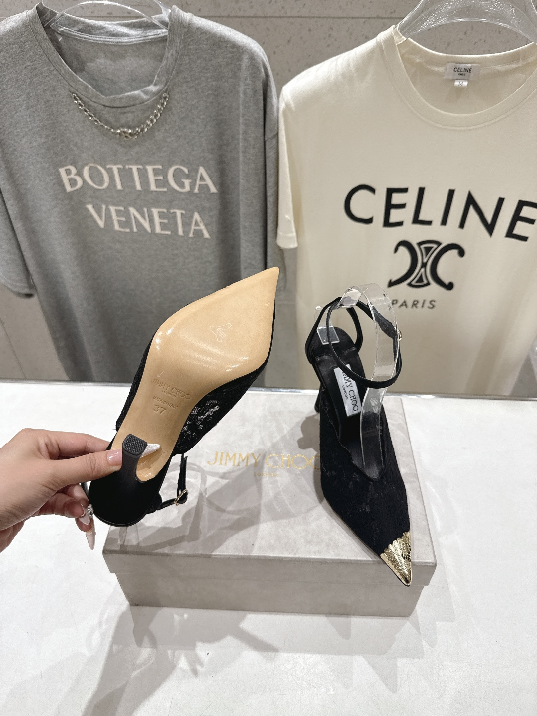 高版本出厂  JIMMY CHOO*｜JC/吉米周2026ss新款尖头蕾丝网纱高跟鞋凉鞋原版套楦，完美的