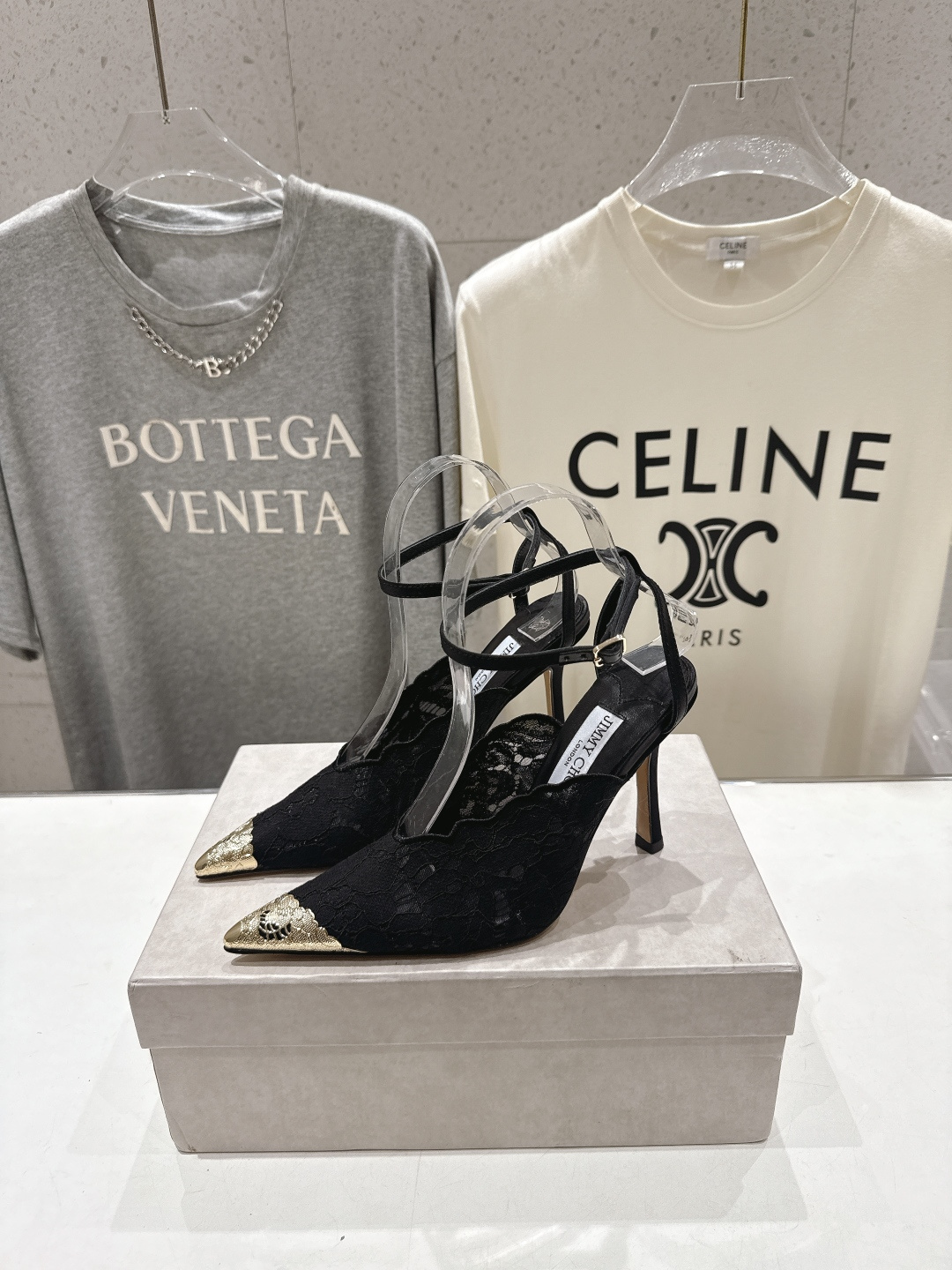 高版本出厂  JIMMY CHOO*｜JC/吉米周2026ss新款尖头蕾丝网纱高跟鞋凉鞋原版套楦，完美的