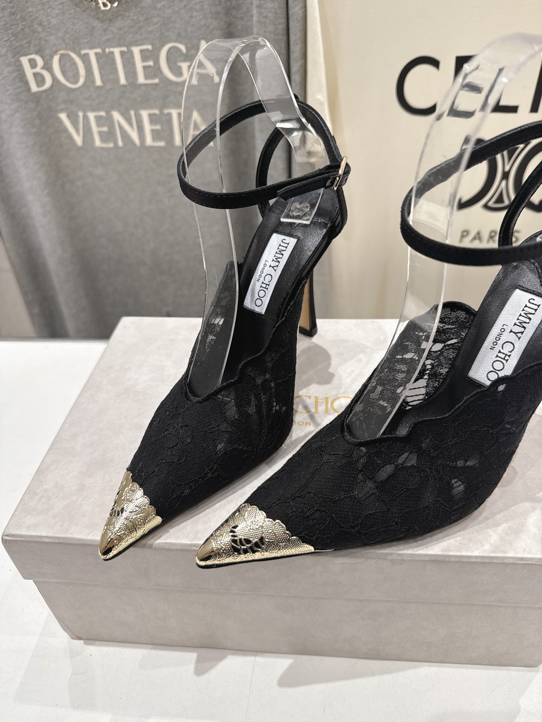 高版本出厂  JIMMY CHOO*｜JC/吉米周2026ss新款尖头蕾丝网纱高跟鞋凉鞋原版套楦，完美的