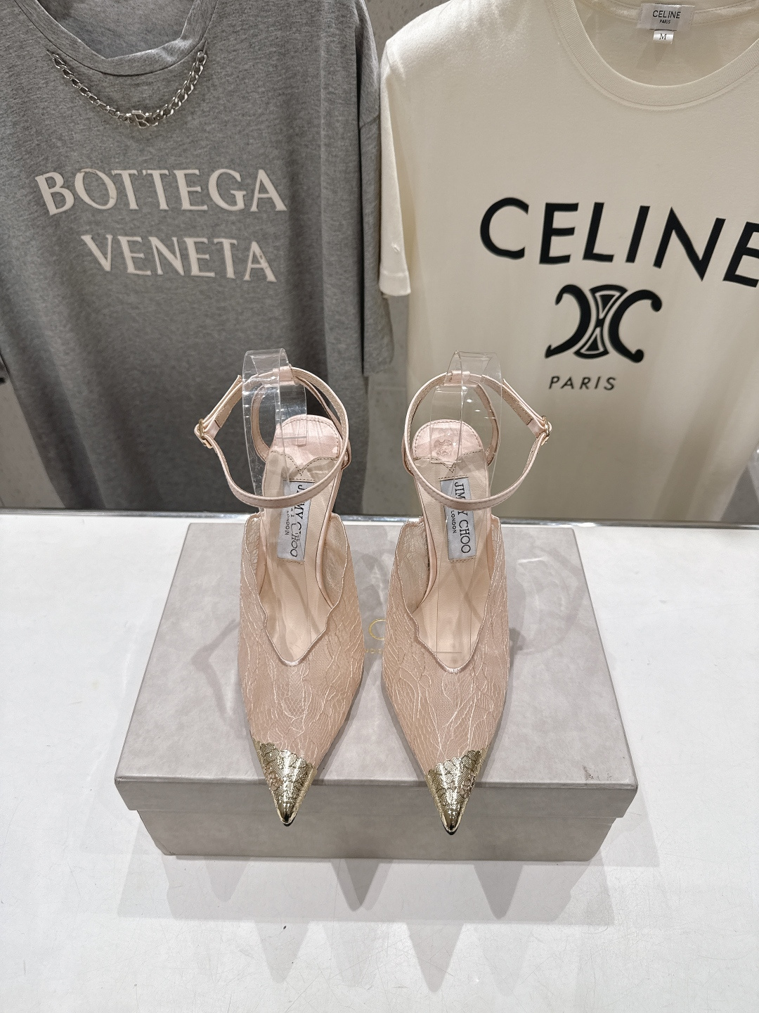 高版本出厂  JIMMY CHOO*｜JC/吉米周2026ss新款尖头蕾丝网纱高跟鞋凉鞋原版套楦，完美的