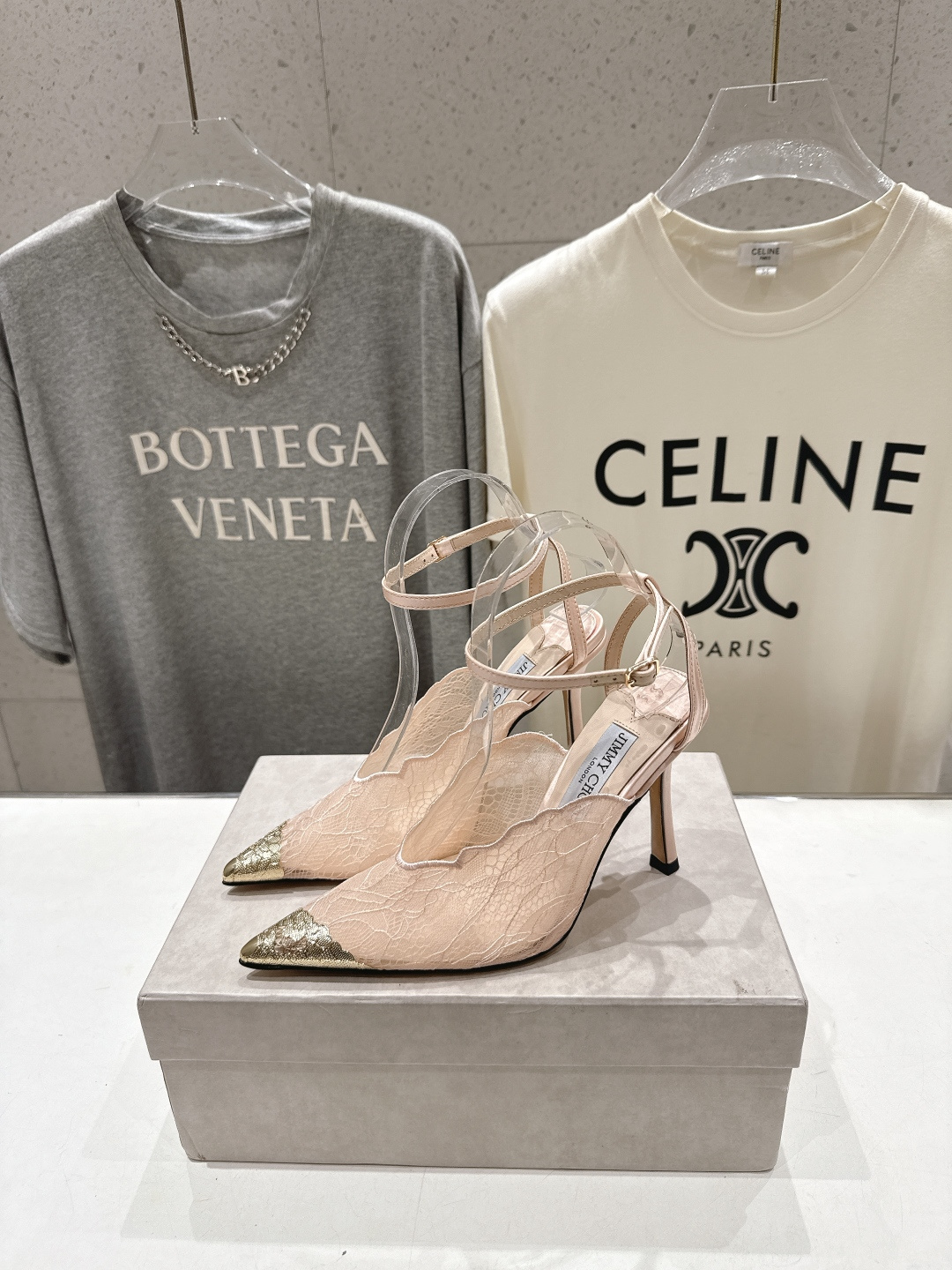 高版本出厂  JIMMY CHOO*｜JC/吉米周2026ss新款尖头蕾丝网纱高跟鞋凉鞋原版套楦，完美的