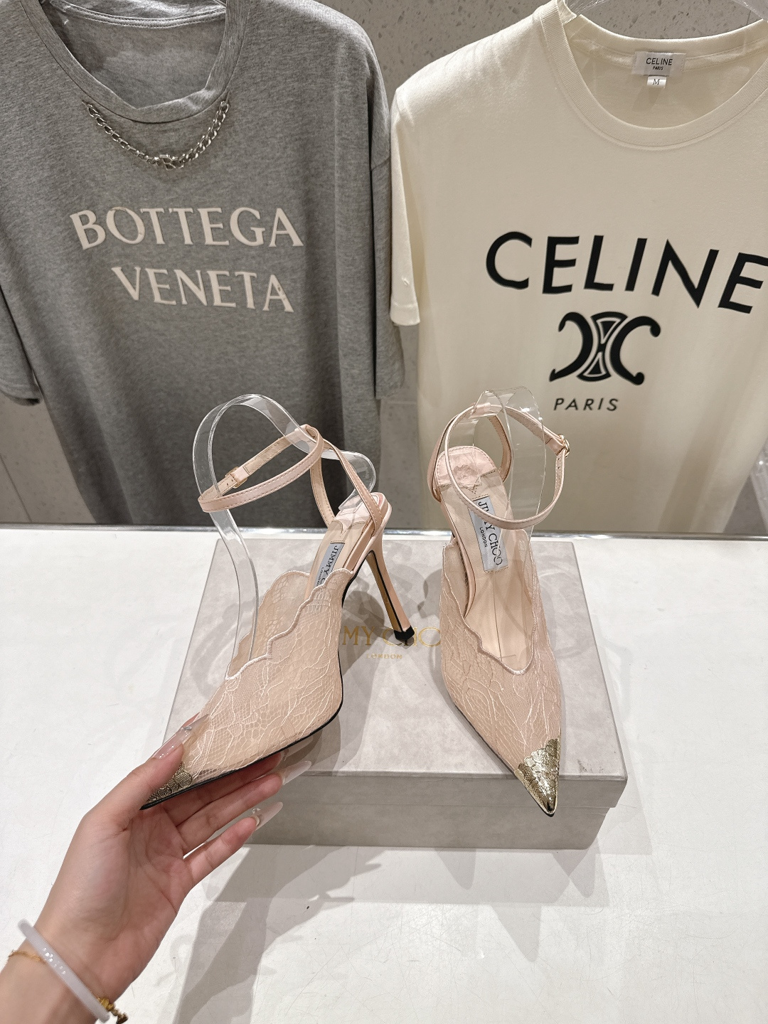 高版本出厂  JIMMY CHOO*｜JC/吉米周2026ss新款尖头蕾丝网纱高跟鞋凉鞋原版套楦，完美的