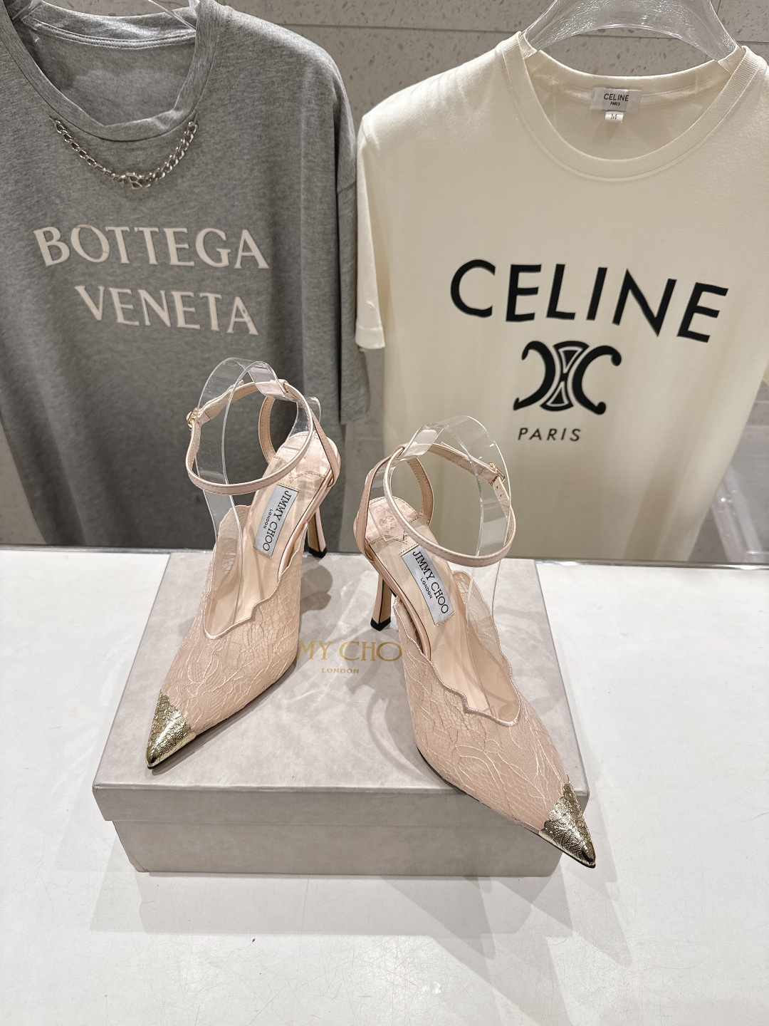 高版本出厂  JIMMY CHOO*｜JC/吉米周2026ss新款尖头蕾丝网纱高跟鞋凉鞋原版套楦，完美的