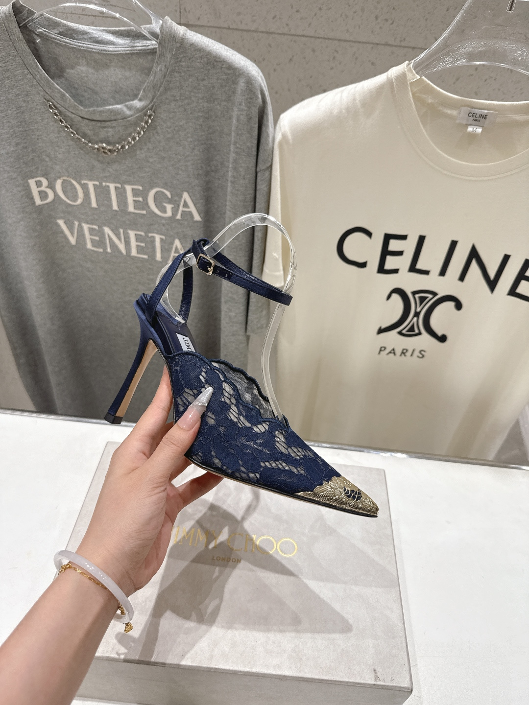 高版本出厂  JIMMY CHOO*｜JC/吉米周2026ss新款尖头蕾丝网纱高跟鞋凉鞋原版套楦，完美的