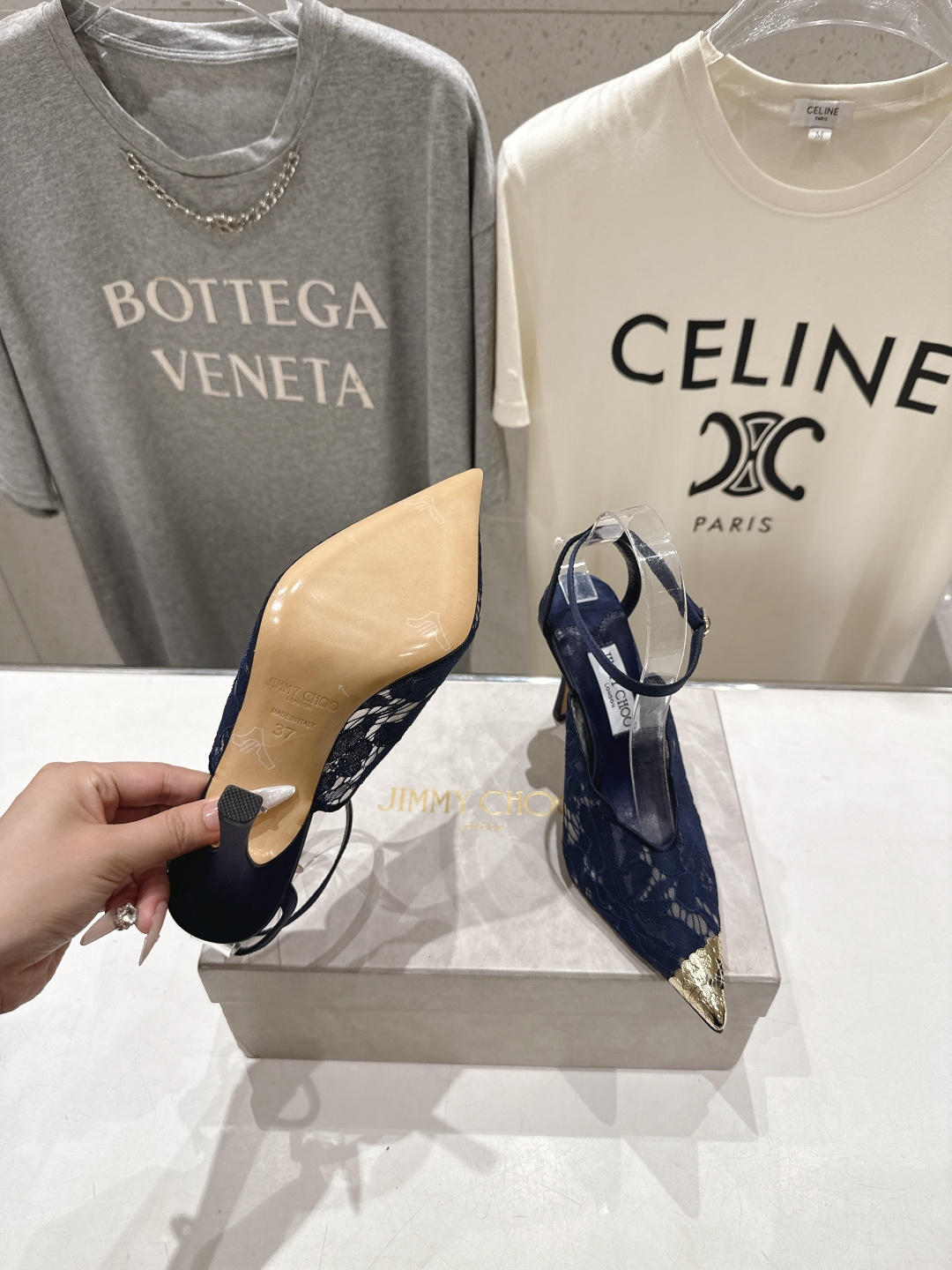 高版本出厂  JIMMY CHOO*｜JC/吉米周2026ss新款尖头蕾丝网纱高跟鞋凉鞋原版套楦，完美的