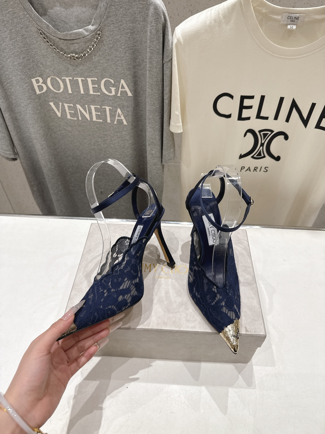 高版本出厂  JIMMY CHOO*｜JC/吉米周2026ss新款尖头蕾丝网纱高跟鞋凉鞋原版套楦，完美的