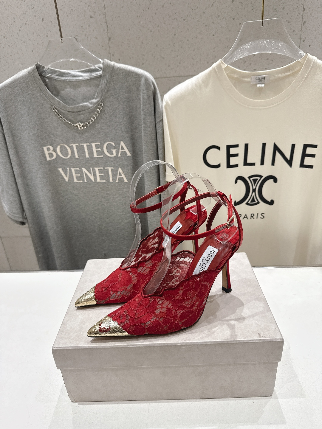 高版本出厂  JIMMY CHOO*｜JC/吉米周2026ss新款尖头蕾丝网纱高跟鞋凉鞋原版套楦，完美的