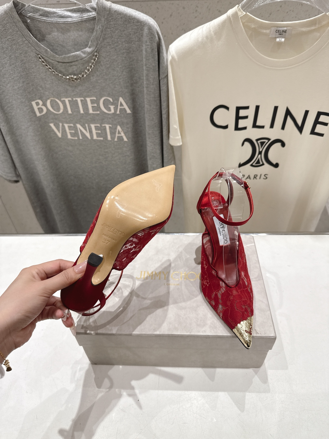 高版本出厂  JIMMY CHOO*｜JC/吉米周2026ss新款尖头蕾丝网纱高跟鞋凉鞋原版套楦，完美的