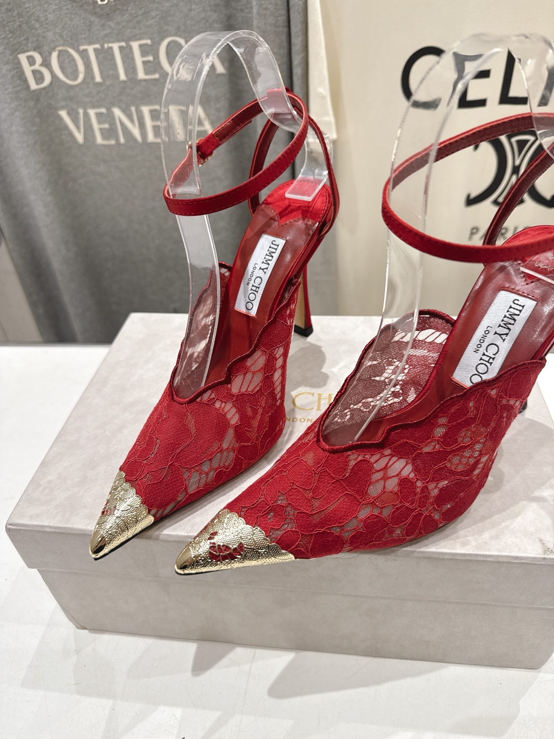 高版本出厂  JIMMY CHOO*｜JC/吉米周2026ss新款尖头蕾丝网纱高跟鞋凉鞋原版套楦，完美的