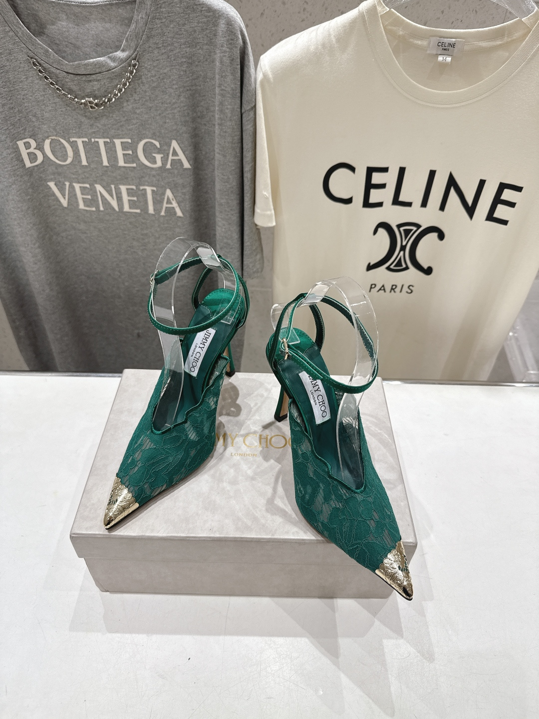 高版本出厂  JIMMY CHOO*｜JC/吉米周2026ss新款尖头蕾丝网纱高跟鞋凉鞋原版套楦，完美的