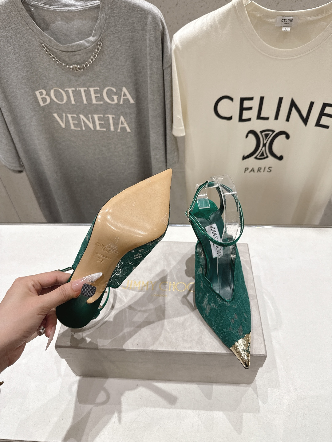 高版本出厂  JIMMY CHOO*｜JC/吉米周2026ss新款尖头蕾丝网纱高跟鞋凉鞋原版套楦，完美的