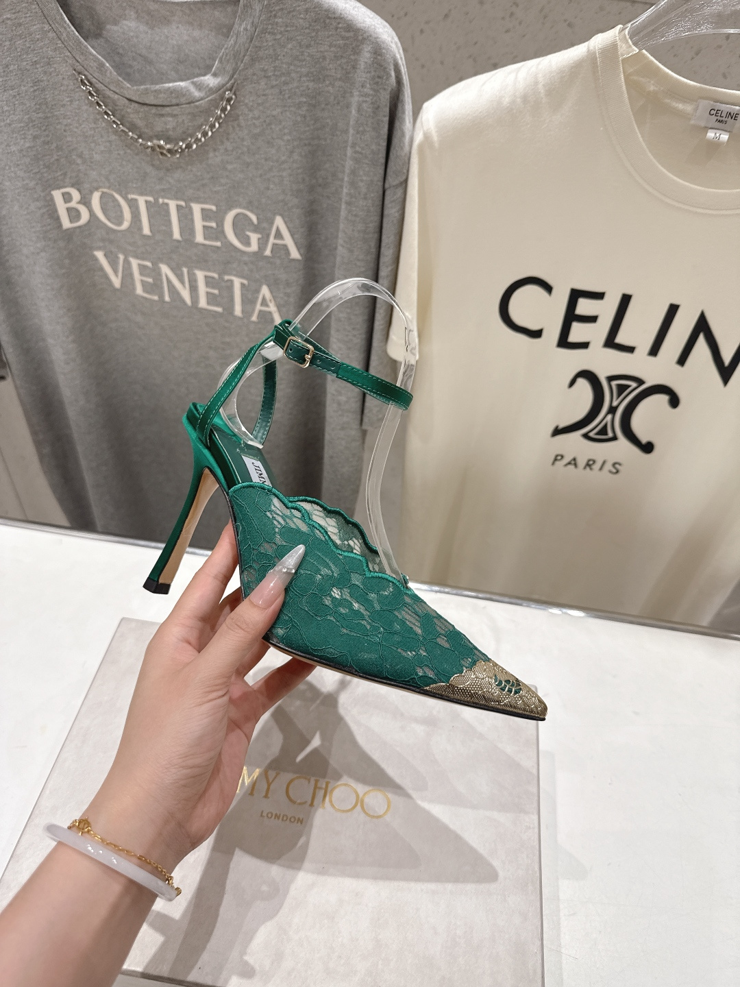 高版本出厂  JIMMY CHOO*｜JC/吉米周2026ss新款尖头蕾丝网纱高跟鞋凉鞋原版套楦，完美的