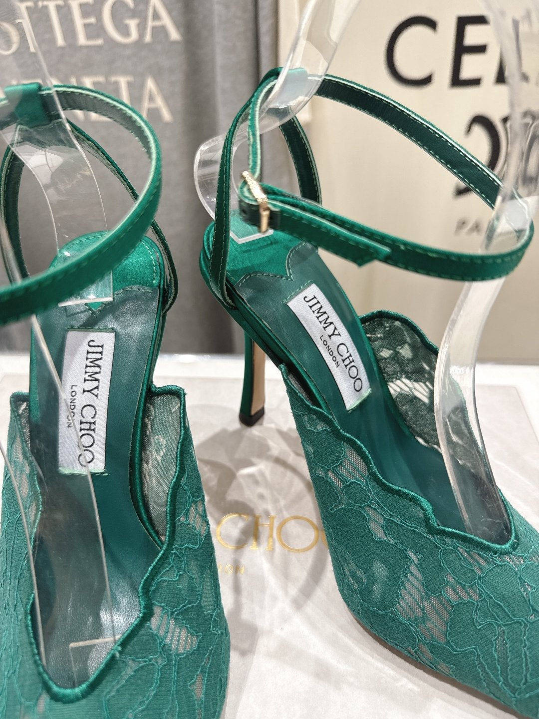 高版本出厂  JIMMY CHOO*｜JC/吉米周2026ss新款尖头蕾丝网纱高跟鞋凉鞋原版套楦，完美的