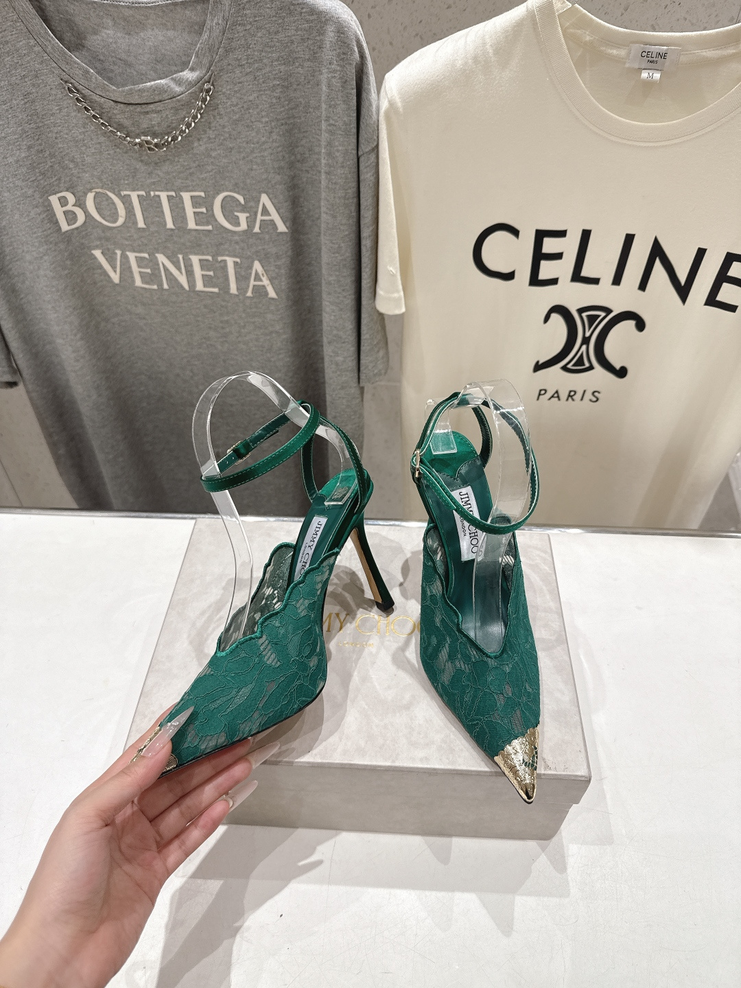 高版本出厂  JIMMY CHOO*｜JC/吉米周2026ss新款尖头蕾丝网纱高跟鞋凉鞋原版套楦，完美的