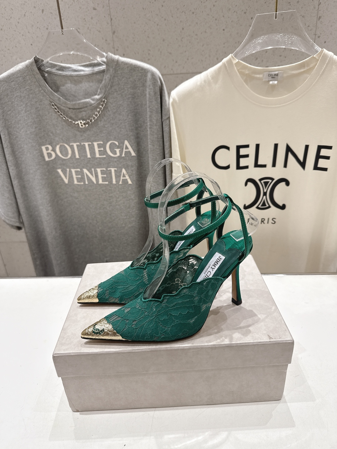 高版本出厂  JIMMY CHOO*｜JC/吉米周2026ss新款尖头蕾丝网纱高跟鞋凉鞋原版套楦，完美的