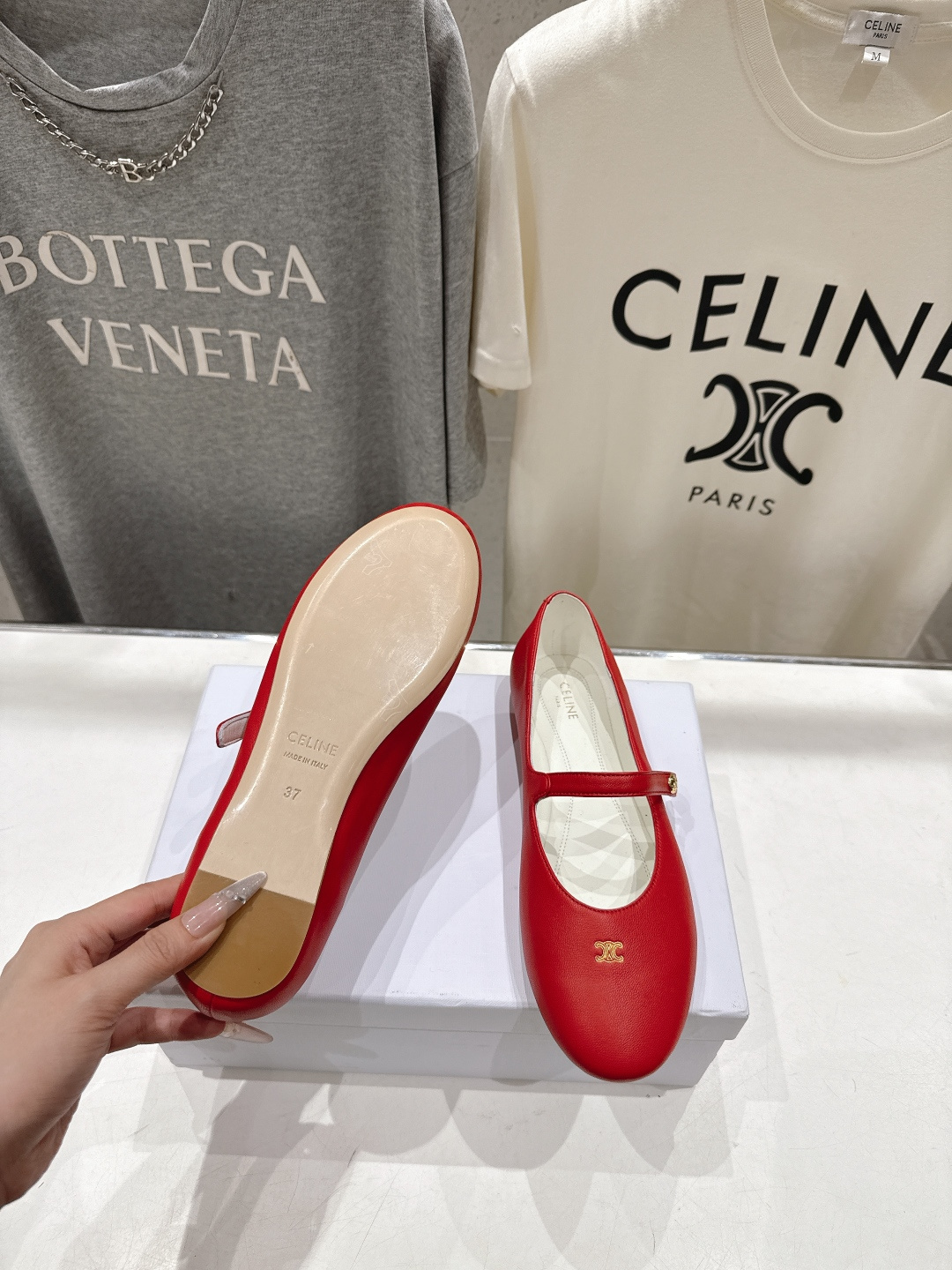 高版本出厂  CELINE*赛琳F035 2026ss思琳新款玛丽珍平底鞋乐福鞋单鞋网红爆款来袭！各大网