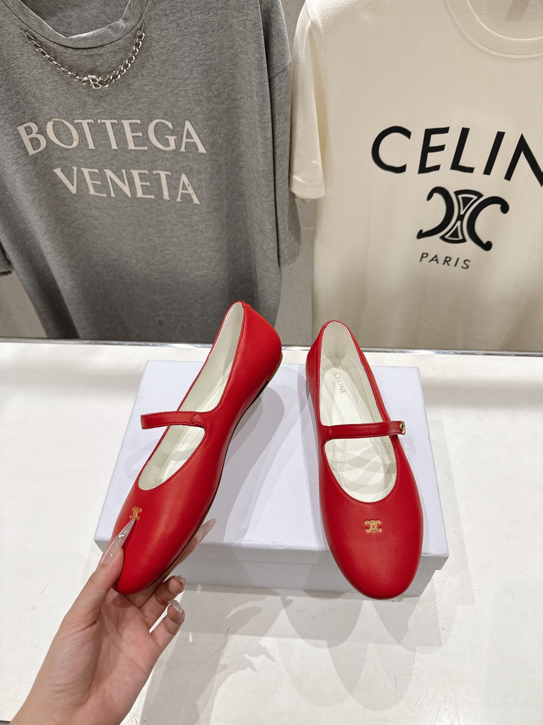 高版本出厂  CELINE*赛琳F035 2026ss思琳新款玛丽珍平底鞋乐福鞋单鞋网红爆款来袭！各大网