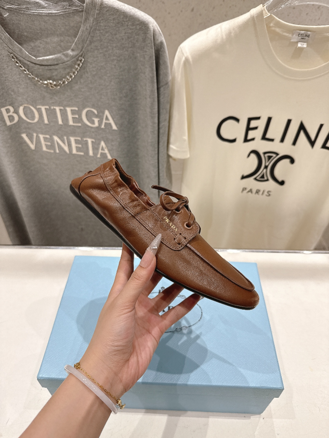 高版本出厂  Prada 普拉达F048 26ss/专柜新款仙女风平底一脚蹬单鞋玛丽珍乐福鞋～各路博主纷