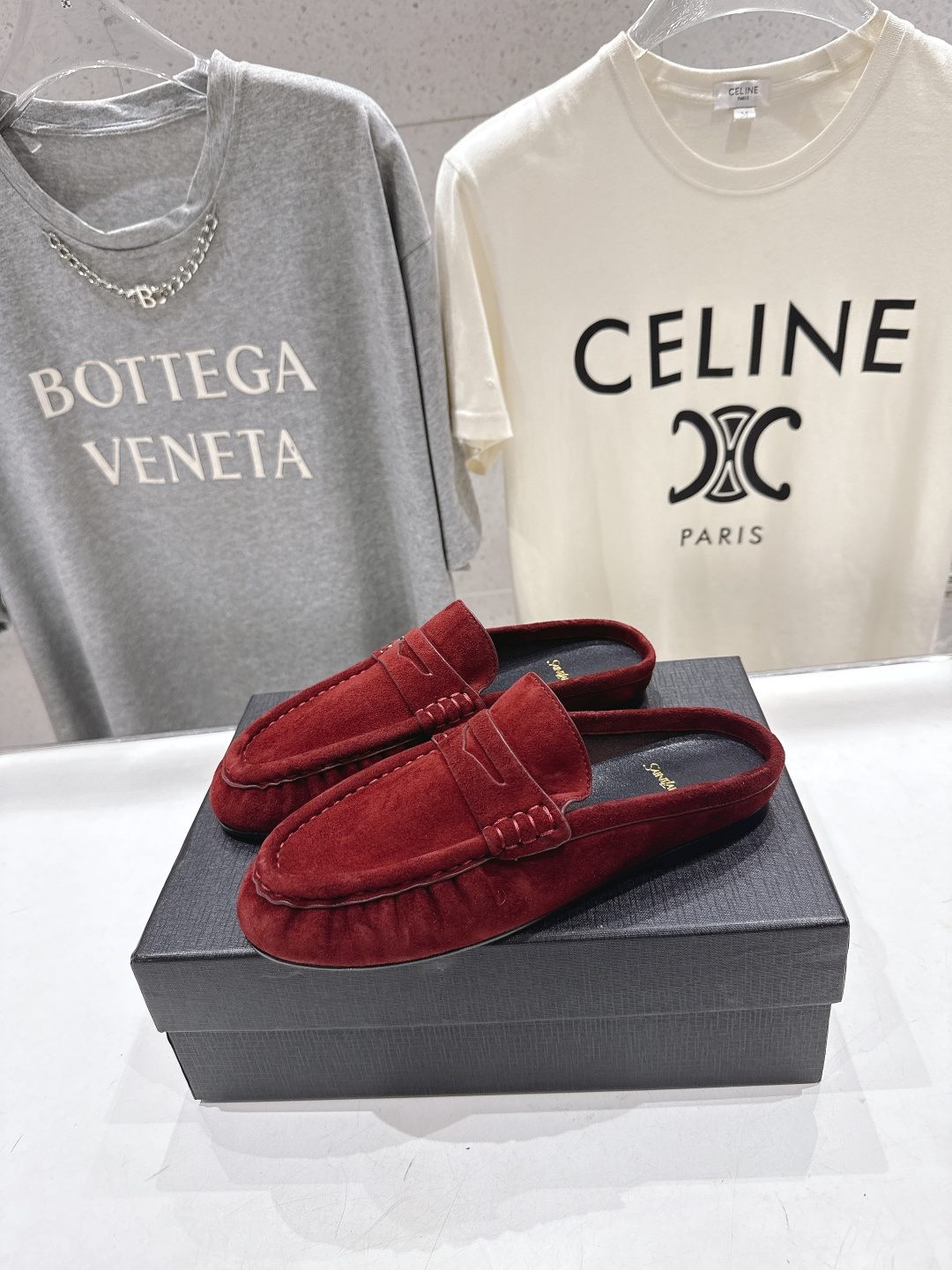 高版本出厂 半托   SAINT LAURENT/圣罗兰YSL 26ss爆款平底玛丽珍一脚蹬乐福鞋半包拖