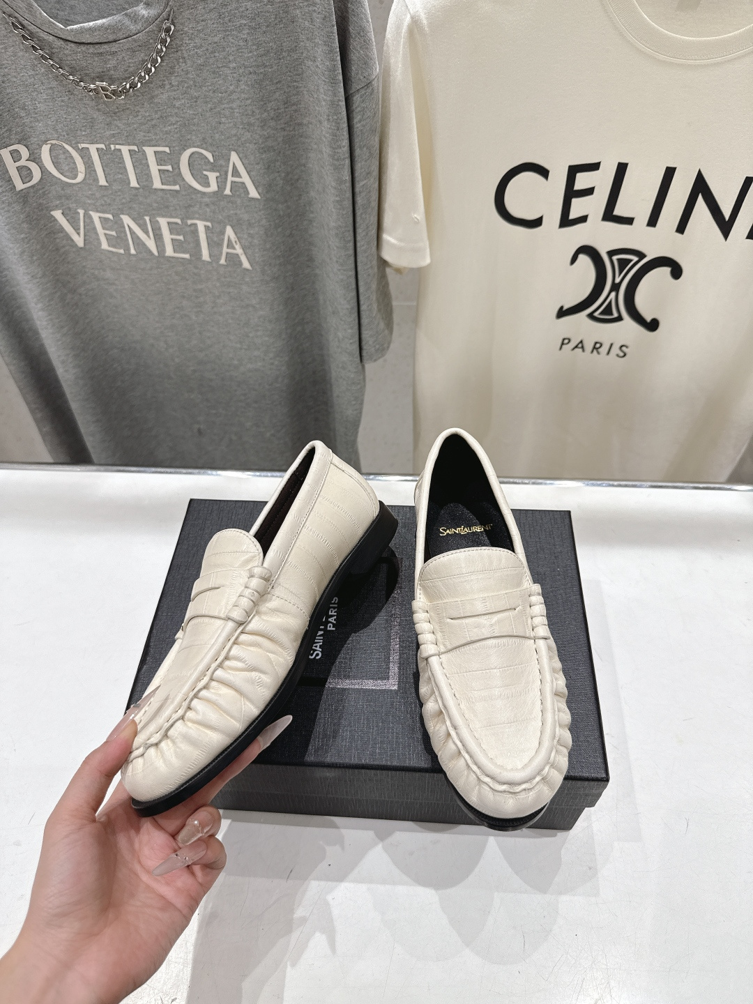 高版本出厂 男码+20   SAINT LAURENT/圣罗兰YSL 26ss爆款平底鞋情侣款玛丽珍一脚