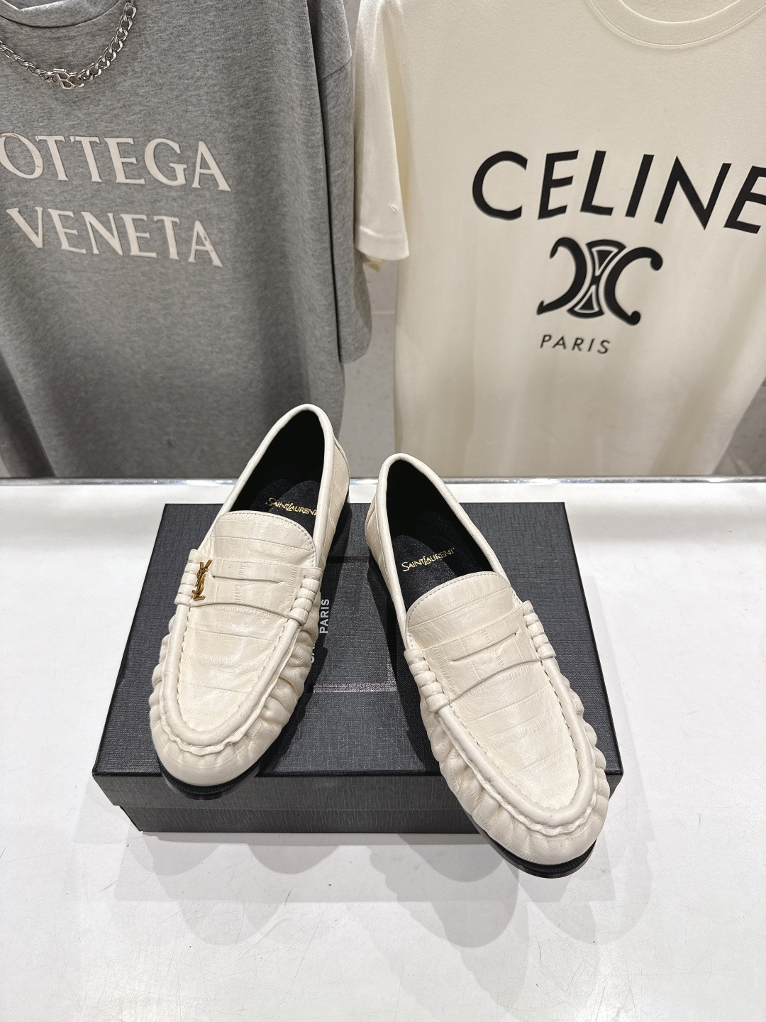 高版本出厂 男码+20   SAINT LAURENT/圣罗兰YSL 26ss爆款平底鞋情侣款玛丽珍一脚