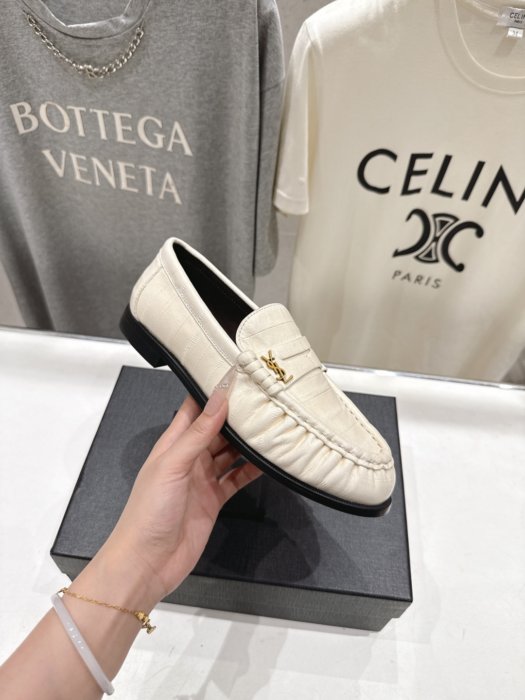 高版本出厂 男码+20   SAINT LAURENT/圣罗兰YSL 26ss爆款平底鞋情侣款玛丽珍一脚