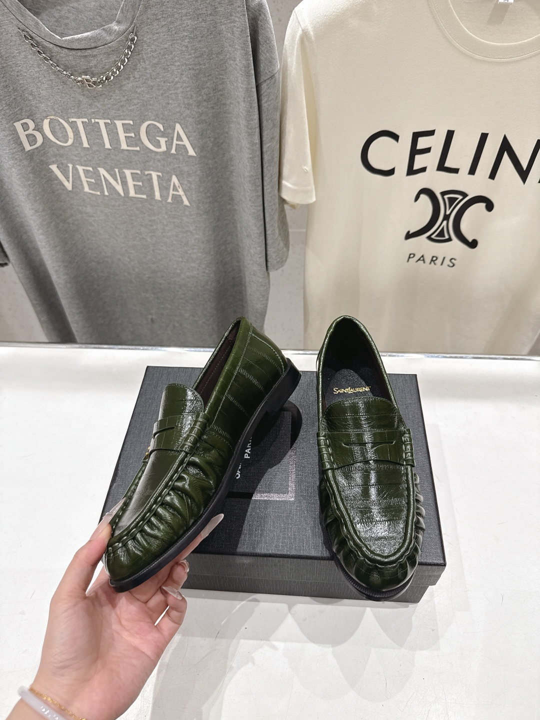 高版本出厂 男码+20   SAINT LAURENT/圣罗兰YSL 26ss爆款平底鞋情侣款玛丽珍一脚