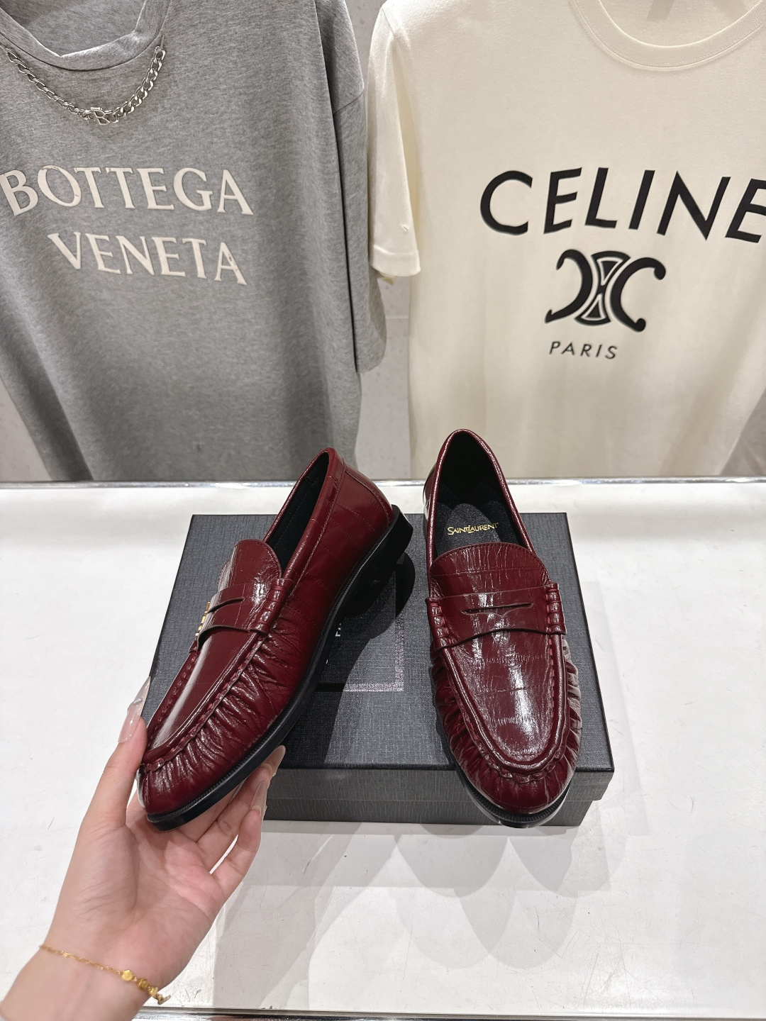 高版本出厂 男码+20   SAINT LAURENT/圣罗兰YSL 26ss爆款平底鞋情侣款玛丽珍一脚