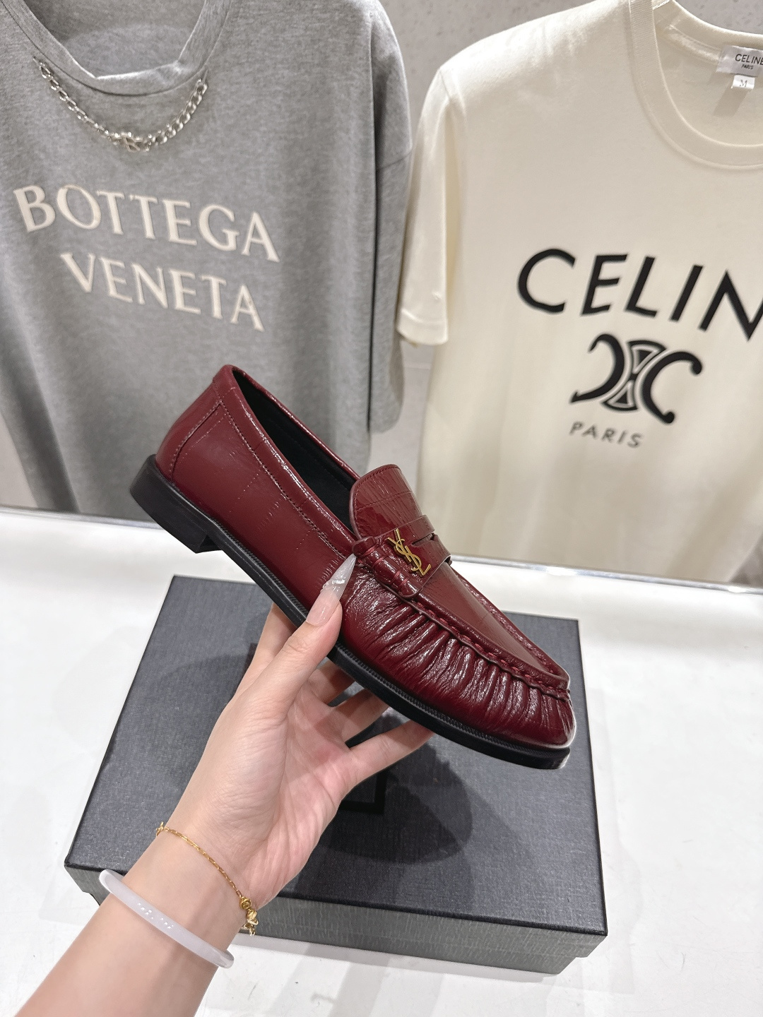 高版本出厂 男码+20   SAINT LAURENT/圣罗兰YSL 26ss爆款平底鞋情侣款玛丽珍一脚